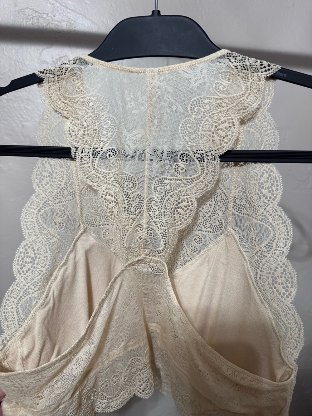 Racerback Lace Bralette in Light Cream - Picture 9 of 10